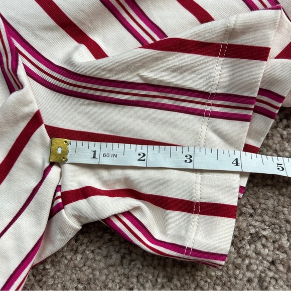 Soma Smart Striped Champagne Red Pink White Embraceable Drawstring Shorts NWT M - Picture 10 of 11